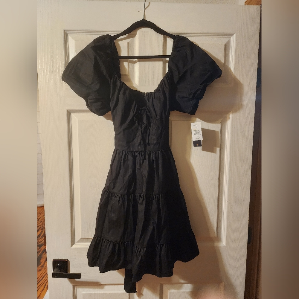 NWT City Triangles Elegant Black Puff Sleeve Dress Sz XL - Picture 3 of 11